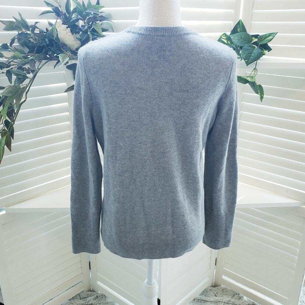 Halogen Gray Cashmere Split Side Sweater Size Med - image 3